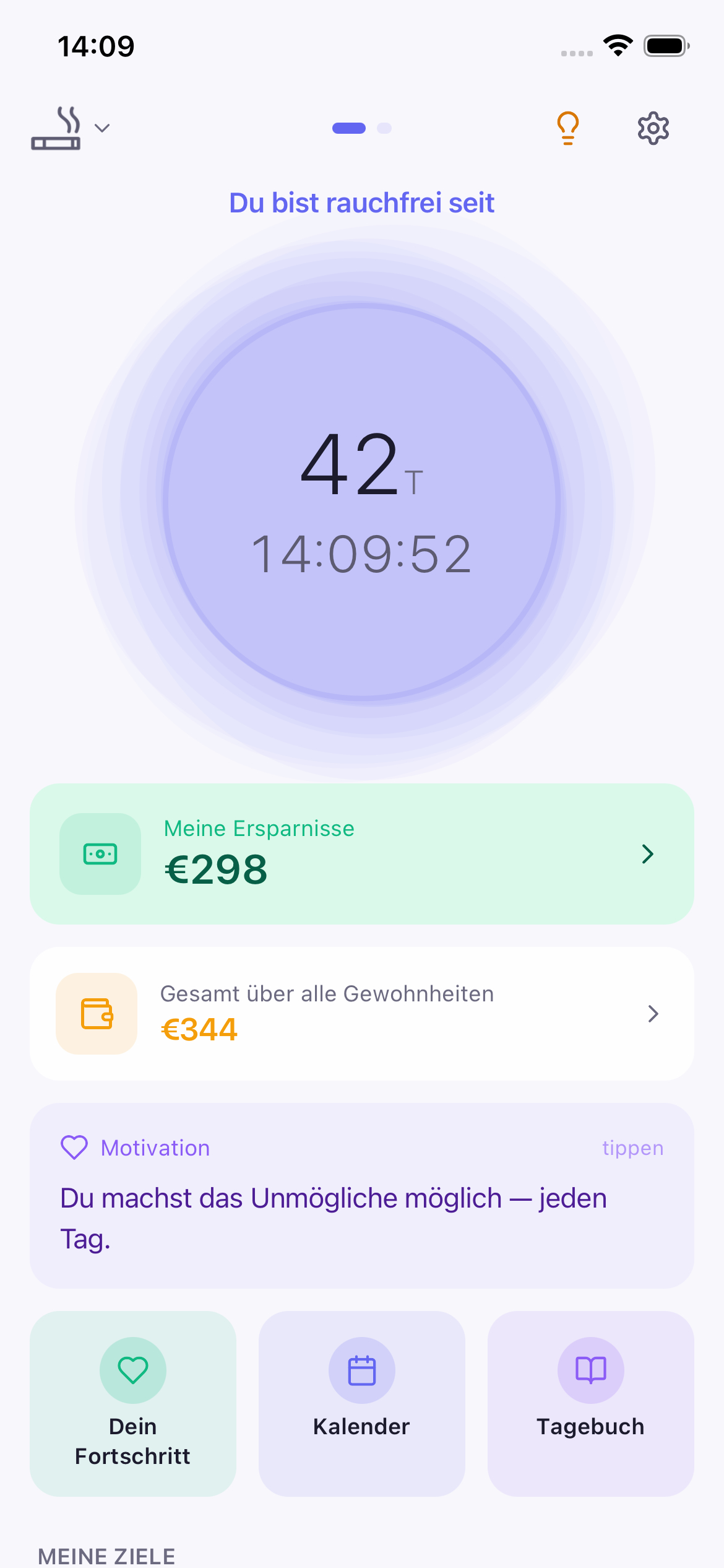 Habitrex-Hauptbildschirm