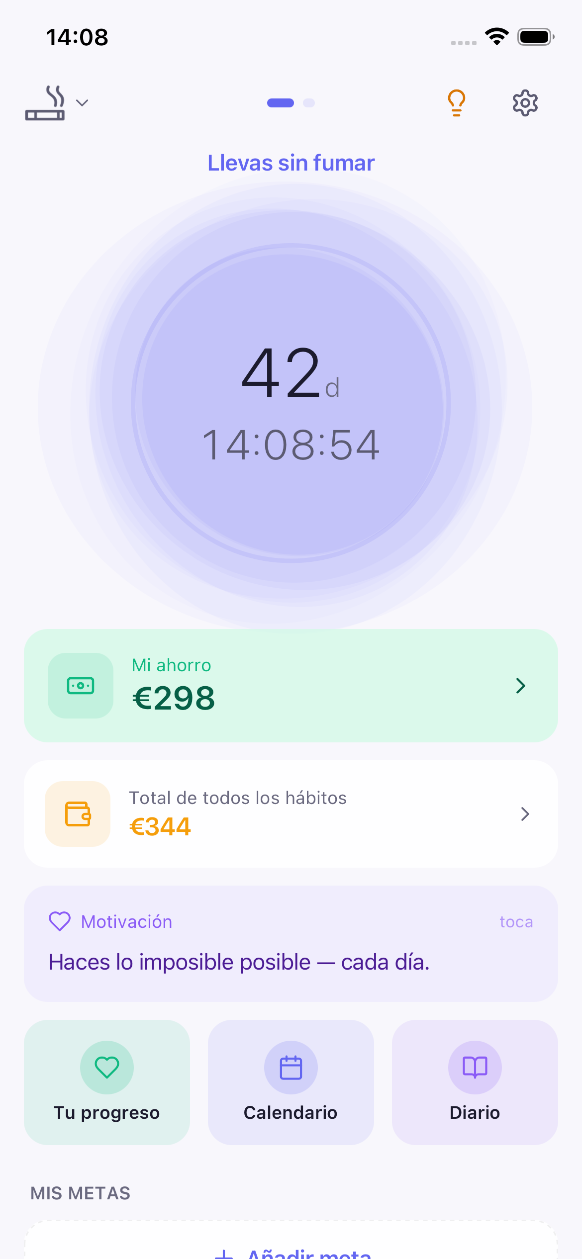 Pantalla principal de Habitrex